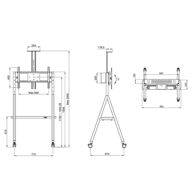 TV SET ACC FLOOR STAND/32-65  NS-M1500WHITE NEOMOUNTS