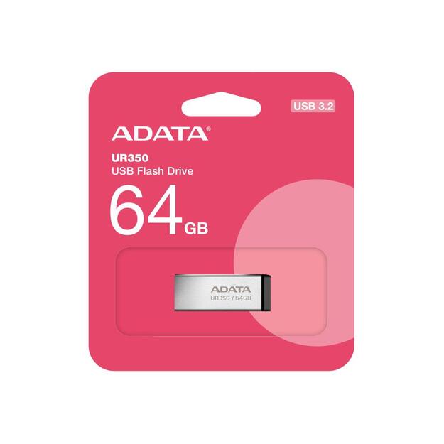 MEMORY DRIVE FLASH USB3.2 64GB/BLACK UR350-64G-RSR/BK ADATA