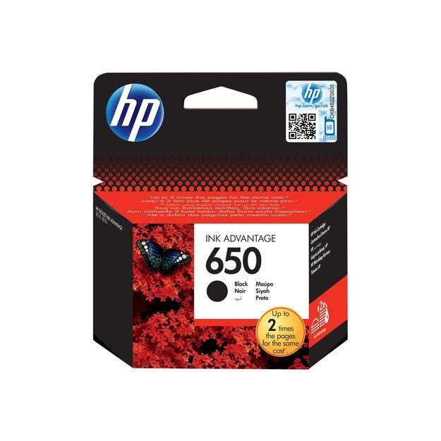 HP 650 Black Original Ink Advantage Cartridge 1