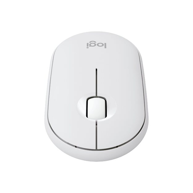 LOGITECH Pebble Mouse 2 M350s Mouse optical 3 buttons wireless Bluetooth 5.2 LE tonal white