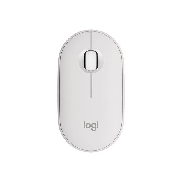 LOGITECH Pebble Mouse 2 M350s Mouse optical 3 buttons wireless Bluetooth 5.2 LE tonal white