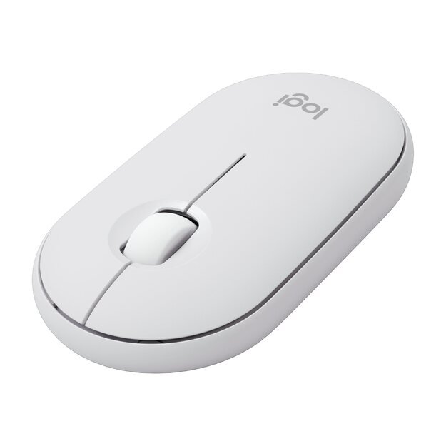 LOGITECH Pebble Mouse 2 M350s Mouse optical 3 buttons wireless Bluetooth 5.2 LE tonal white