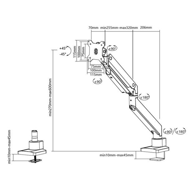 MONITOR ACC DESK MOUNT 10-49 /NM-D775SILVERPLUS NEOMOUNTS