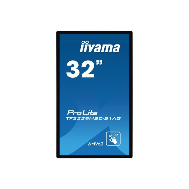 IIYAMA TF3239MSC-B1AG 32inch PCAP Anti-glare Bezel Free 12-Points Touch Screen 1920x1080 AMVA3 panel 24/7 2xHDMI DP VGA
