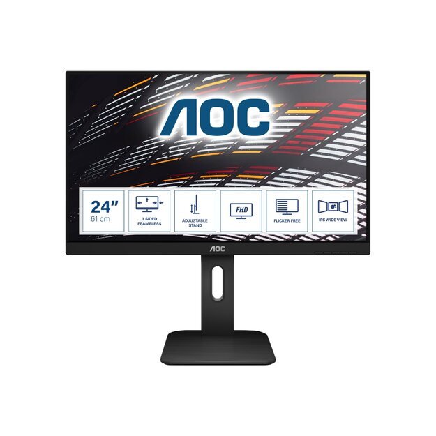 Monitorius AOC X24P1 24inch display The 16:10 aspect ratio and 1920x1200 resolution sized 3-sides frameless 11