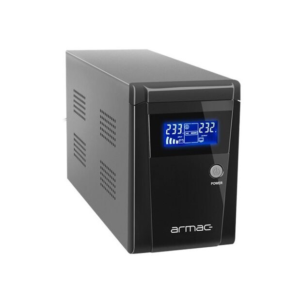 Nepertraukiamo maitinimo šaltinis UPS ARMAC O/1000F/LCD OFFICE Line-Interactive 1000F LCD 3x SCHUKO 230V OUT, USB 1