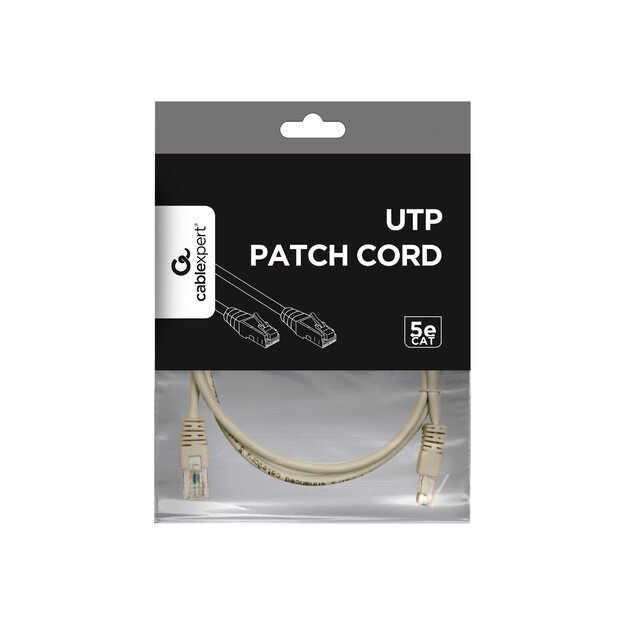 Patch kabelis GEMBIRD PP12-0.5M RJ45, cat.5e, UTP, 0.5m, gray 4