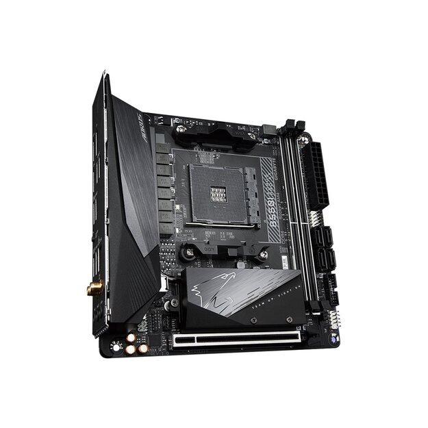 Pagrindinė plokštė GIGABYTE B550I AORUS PRO AX AM4 DDR4 2xM.2 4xSATA WiFi DP HDMI mITX MB