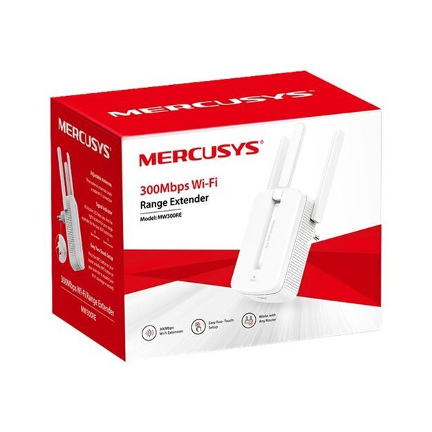 Belaidžio ryšio stiprintuvas TP-LINK MERCUSYS MW300RE N300 Wi-Fi PS 2x antenna