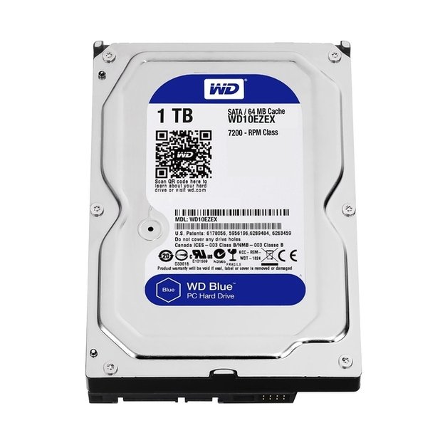 Kietasis diskas vidinis HDD|WESTERN DIGITAL|Blue|1TB|SATA 3.0|64 MB|7200 rpm|3,5 |WD10EZEX