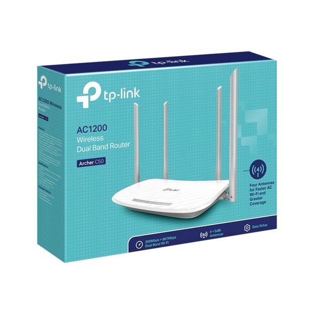 Wireless Router|TP-LINK|Wireless Router|1200 Mbps|IEEE 802.11a|IEEE 802.11b|IEEE 802.11g|IEEE 802.11n|IEEE 802.11ac|1 WAN|4x10/100M|LAN \ WAN ports 4|ARCHERC50V3