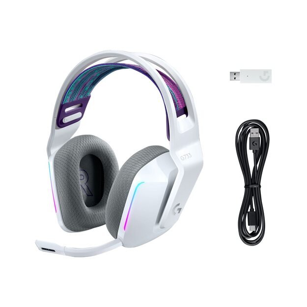Ausinės LOGITECH G733 LightSpeed Wireless RGB Gaming - WHITE - EMEA 15