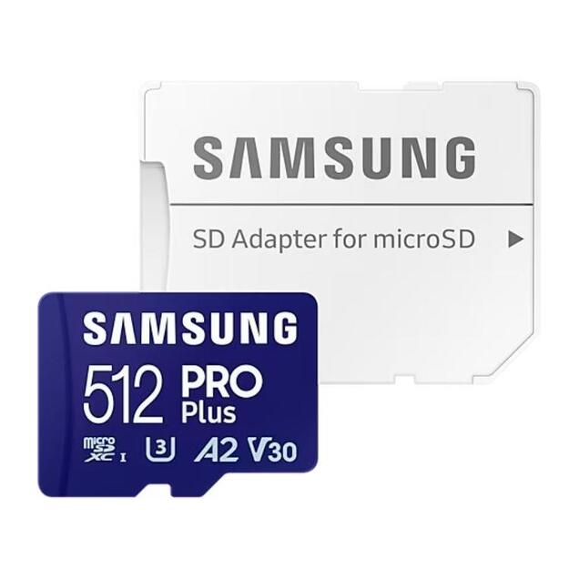 SAMSUNG PRO Plus 512GB microSD UHS-I U3 Full HD 4K UHD 180MB/s Read 130MB/s Write Memory Card Incl. SD-Adapter 2023