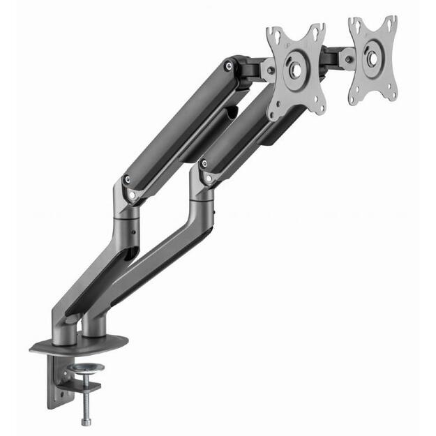 Monitoriaus laikiklis GEMBIRD Desk mounted adjustable double monitor arm space grey 5