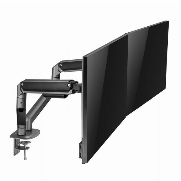 Monitoriaus laikiklis GEMBIRD Desk mounted adjustable double monitor arm space grey 3