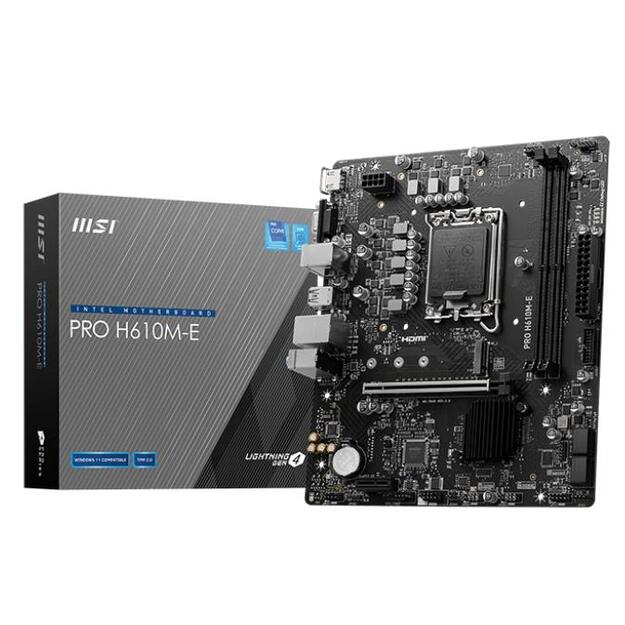 MSI PRO H610M-E Intel H610 LGA1700 2XDDR5 VGA HDMI Matx