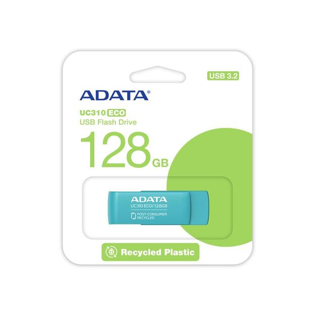 MEMORY DRIVE FLASH USB3.2 128G/GREEN UC310E-128G-RGN ADATA