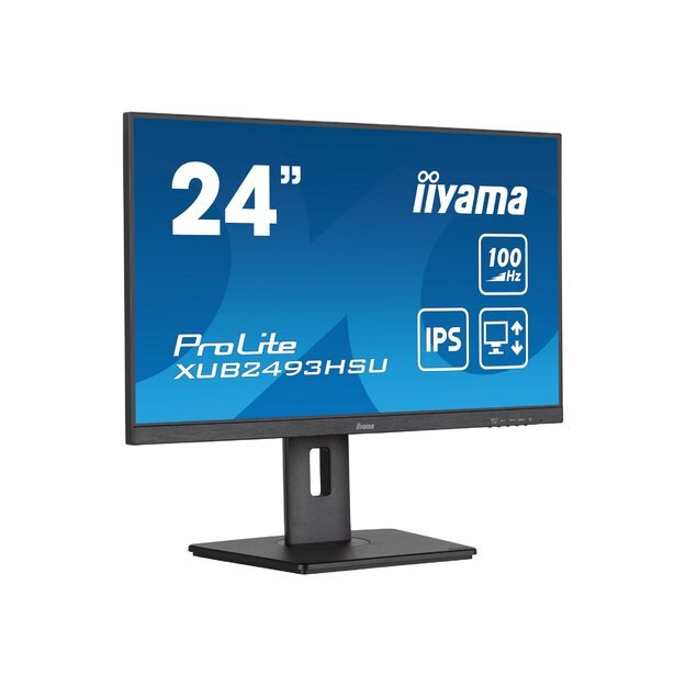 IIYAMA XUB2493HSU-B6 24inch ETE IPS-panel 1920x1080 100Hz 15cm Height Adj. Stand Pivot 1ms MPRT FreeSync 250cd/m Speakers