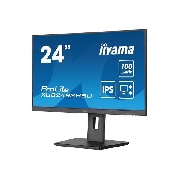 IIYAMA XUB2493HSU-B6 24inch ETE IPS-panel 1920x1080 100Hz 15cm Height Adj. Stand Pivot 1ms MPRT FreeSync 250cd/m Speakers