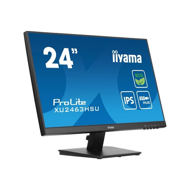 IIYAMA XU2463HSU-B1 23.8inch ETE IPS EyeComfort/EyeSafe 2.0 FHD 100Hz 250cd/m2 3ms Speakers HDMI DP GTG USB 2x 3.2 FreeSync