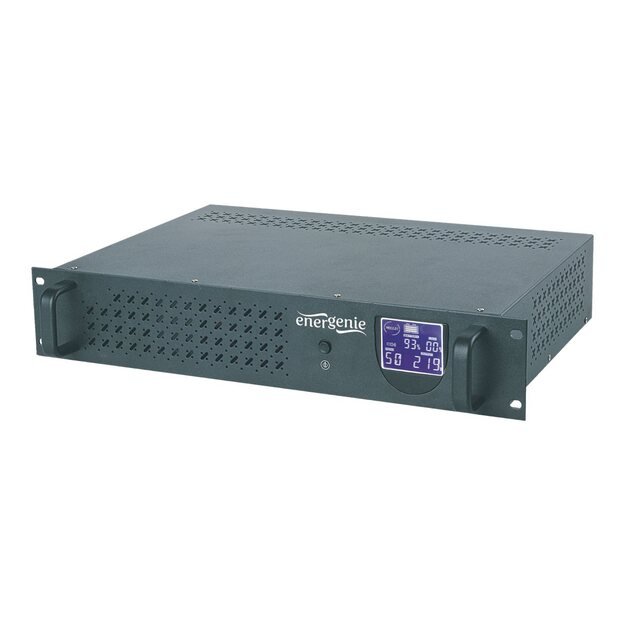 Nepertraukiamo maitinimo šaltinis UPS GEMBIRD UPS-RACK-2000 UPS Rack 19inch 3.4U 2000VA 2xIEC 2x Schuko USB LCD