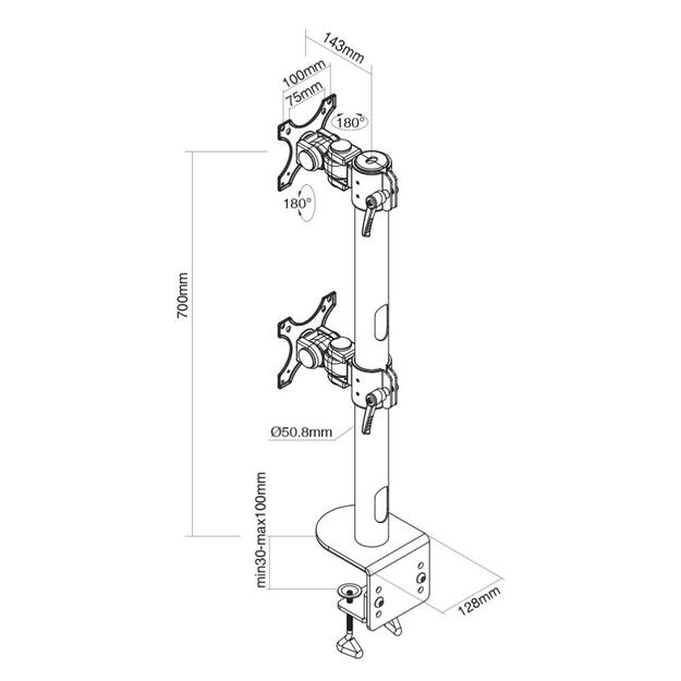 MONITOR ACC DESK MOUNT 17-49 /FPMA-D960DVBLACKPLUS NEOMOUNTS