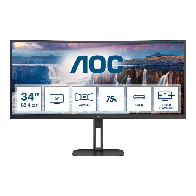 AOC CU34V5C/BK 34inch monitor HDMI DP USB