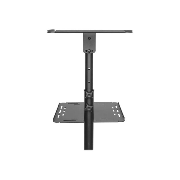 TECHLY Universal Adjustable Trolley for Notebook Projector with Shelf Black 1