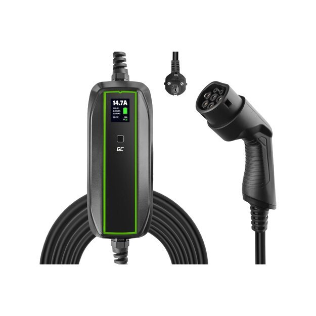 GREENCELL Charger mobile GC EV PowerCable 3.6kW Schuko - Type 2 for charging electric cars and Plug-In hybrids 5