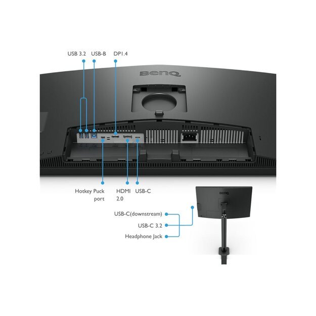 BENQ PD2706UA 27inch 4K IPS P3 Display HDR 400 SRGB REC709 HDMI/DP/USB 3.2/USB-C PD90W Designer monitor