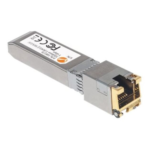 INTELLINET 10 Gigabit Copper SFP+ Transceiver Module 10GBase-T 30m 98 ft. up to 10Gbps Data-Transfer Rate with Cat 6a Cabling