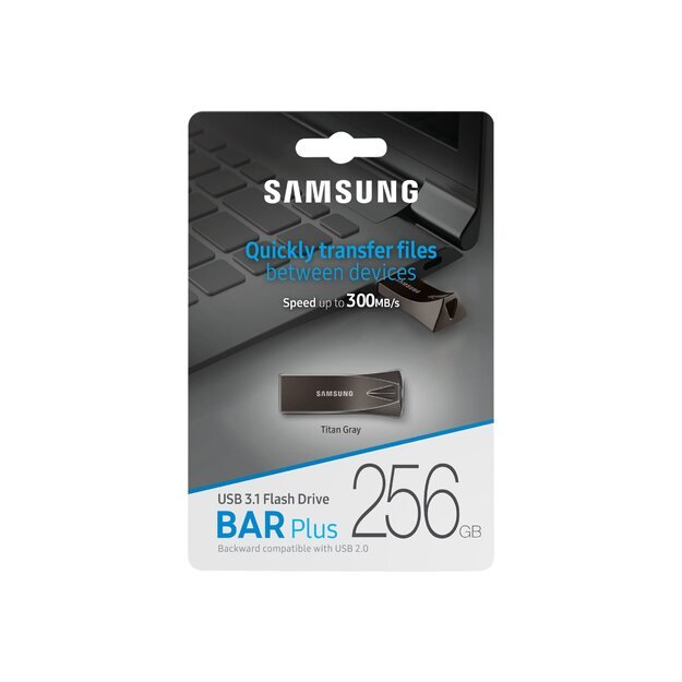 USB raktas SAMSUNG BAR PLUS 256GB USB 3.1 Titan Gray 13