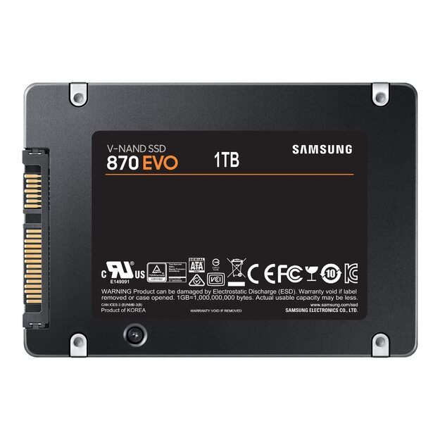 Kietasis diskas (SSD) vidinis SAMSUNG 870 EVO 1TB SATA III 2.5inch SSD 560MB/s read 530MB/s write