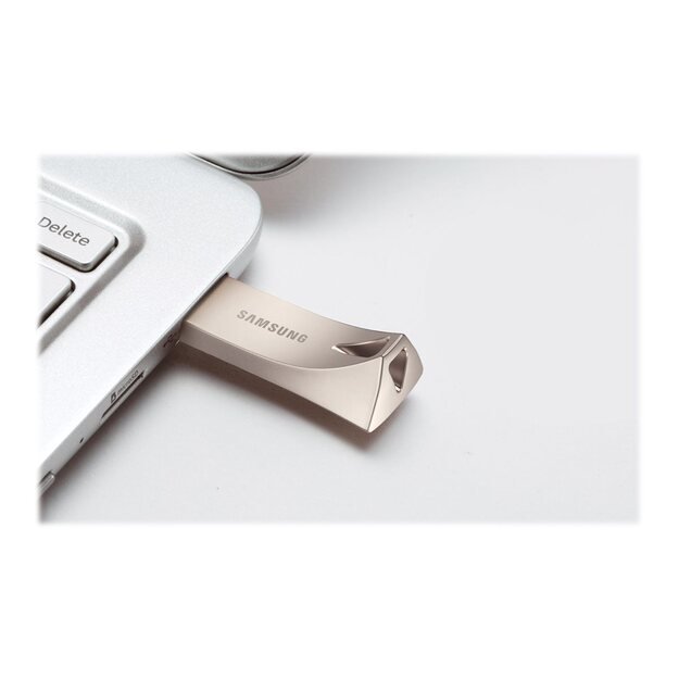 USB raktas SAMSUNG BAR PLUS 64GB USB 3.1 Champagne Silver 1