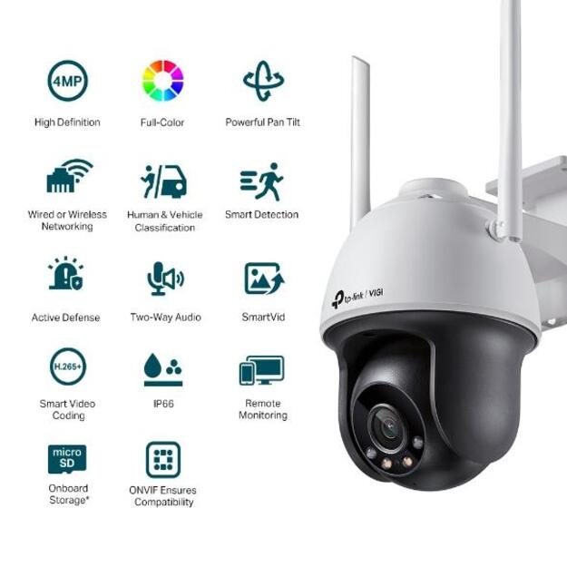 WRL CAMERA 4MP PAN/TILT VIGI C540-W(4MM) TP-LINK