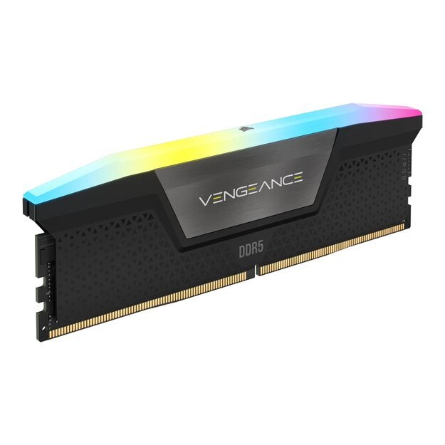 CORSAIR VENGEANCE RGB 32GB 2x16GB DDR5 6000MT/s DIMM Unbuffered 36-44-44-96 Std PMIC XMP 3.0 Black Heatspreader PCB 1.4V 15