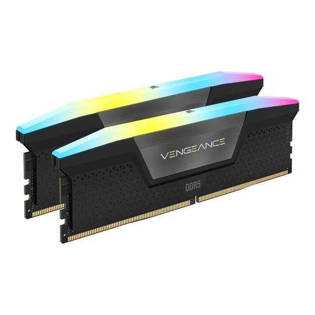 CORSAIR VENGEANCE RGB 32GB 2x16GB DDR5 6000MT/s DIMM Unbuffered 36-44-44-96 Std PMIC XMP 3.0 Black Heatspreader PCB 1.4V 12