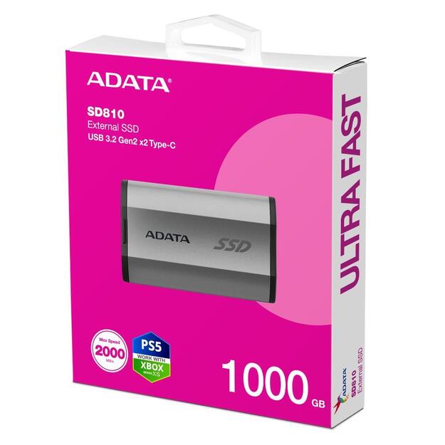 ADATA External SSD SD810 2TB Silver grey