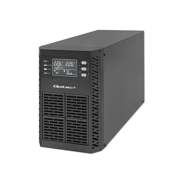 QOLTEC 52280 Uninterruptible Power Supply UPS / 1kVA / 1000W / Power factor 1.0 / LCD / EPO / USB / Online