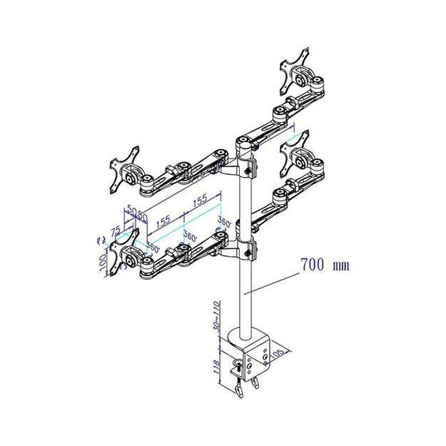 Monitoriaus laikiklis SILVER/10-26  FPMA-D935D4 NEOMOUNTS