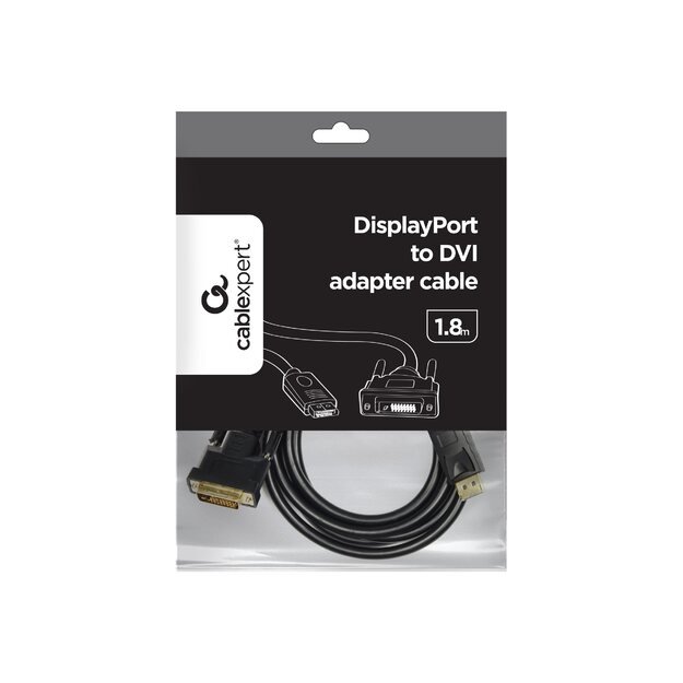 GEMBIRD CC-DPM-DVIM-6 Gembird cable Displayport (M) - > DVI-D (24+1) 1.8m 11