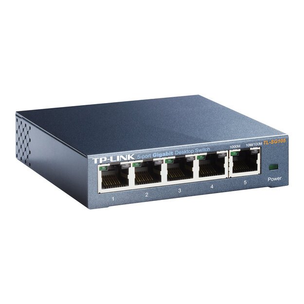 Komutatorius TP-LINK 5-port Metal Gigabit 5 10/100/1000M RJ45 ports supports GMP Snooping QoS Plug and Play metal case