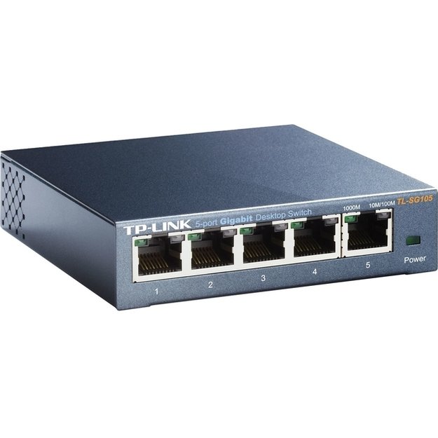 Komutatorius TP-LINK 5-port Metal Gigabit 5 10/100/1000M RJ45 ports supports GMP Snooping QoS Plug and Play metal case