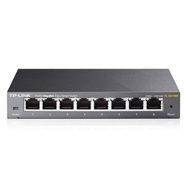 Komutatorius TP-LINK 8-Port Gigabit Easy Smart 8 10/100/1000Mbps RJ45 ports MTU Port Tag-based VLAN QoS IGMP Snooping
