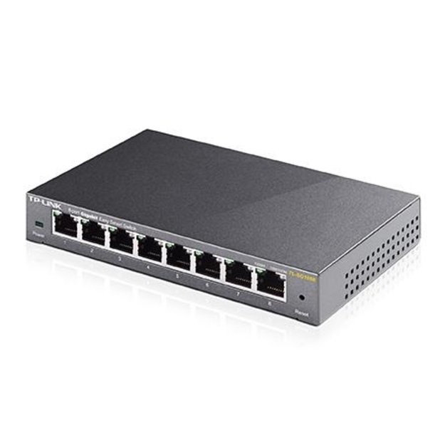 Komutatorius TP-LINK 8-Port Gigabit Easy Smart 8 10/100/1000Mbps RJ45 ports MTU Port Tag-based VLAN QoS IGMP Snooping