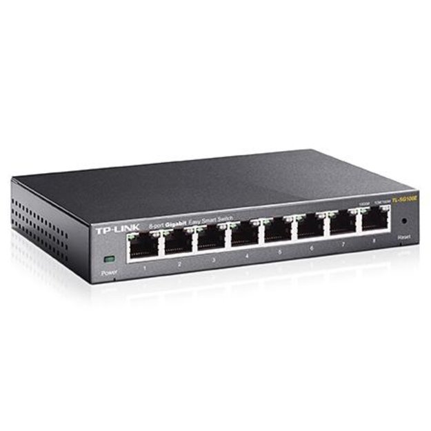 Komutatorius TP-LINK 8-Port Gigabit Easy Smart 8 10/100/1000Mbps RJ45 ports MTU Port Tag-based VLAN QoS IGMP Snooping