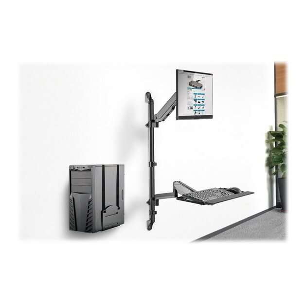 DIGITUS Flexible Single Monitor stand/seat wall-mounted workstation 9
