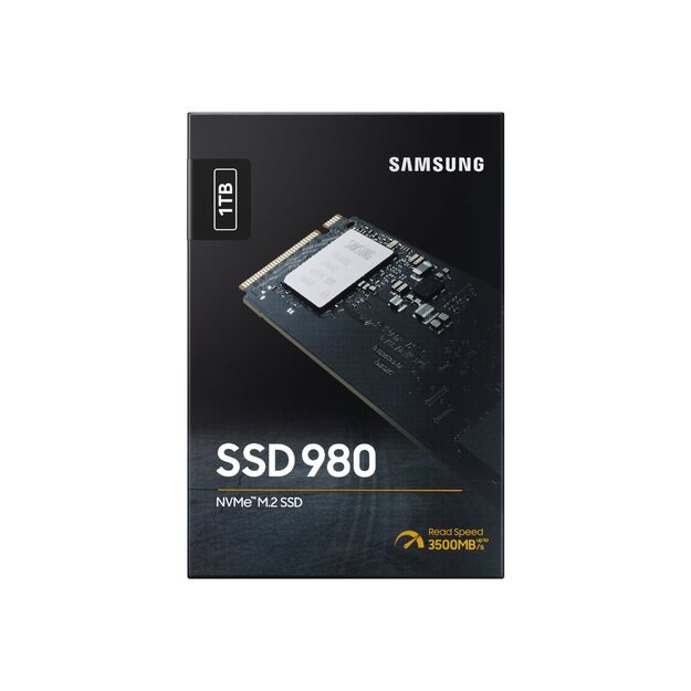 Kietasis diskas (SSD) vidinis SSD|SAMSUNG|980|1TB|M.2|PCIE|NVMe|MLC|Write speed 3000 MBytes/sec|Read speed 3500 MBytes/sec|2.38mm|TBW 600 TB|MTBF 1500000 hours|MZ-V8V1T0BW