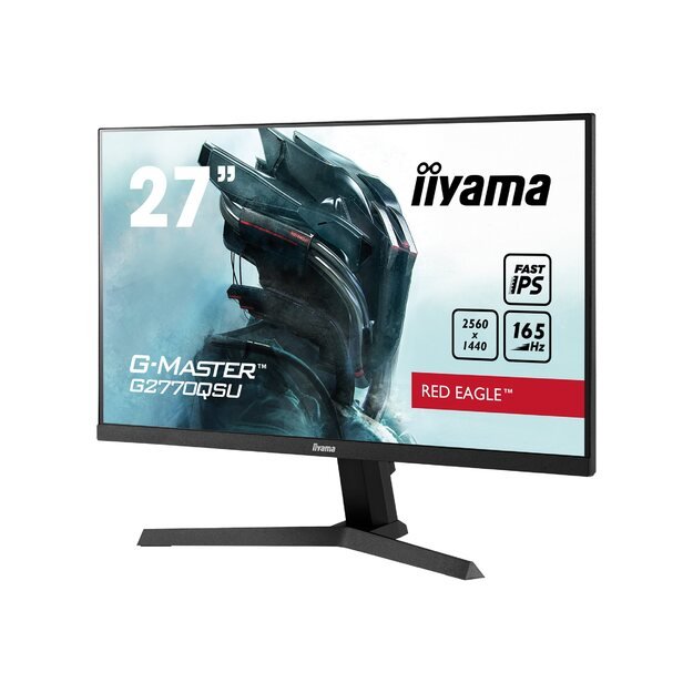 Monitorius IIYAMA G2770QSU-B1 27inch ETE Fast IPS Gaming G-Master Red Eagle 2560x1440 165Hz 1000:1 400cd/m2 0.5ms HDMI DP USB-HUB 2x3 Speakers