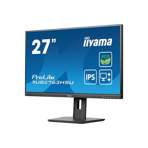 IIYAMA XUB2763HSU-B1 27inch ETE IPS FHD 100Hz 250cd/m2 3ms GTG Speakers HDMI DP USB 2x3.2 FreeSync FreeSync